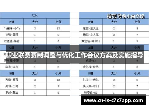 职业联赛赛制调整与优化工作会议方案及实施指导